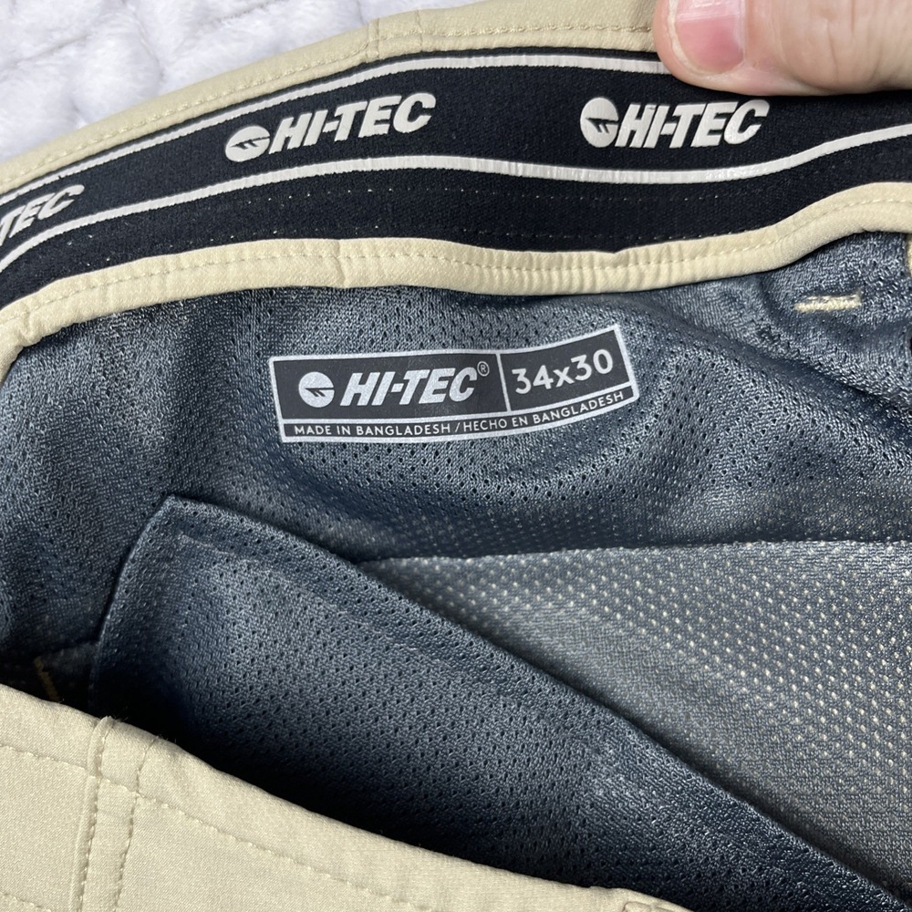 Hi-tech Pants Mens 34X30 Tan Cargo Zip Tech Performance Stretch Golf Chino Pants - Picture 15 of 16